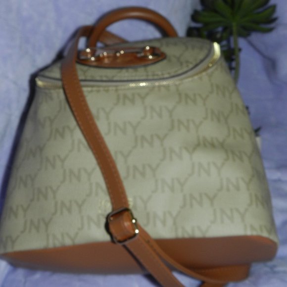 Jones New York Logo Haven Leather Backpack Toffee NEW/NWT! - Picture 6 of 15